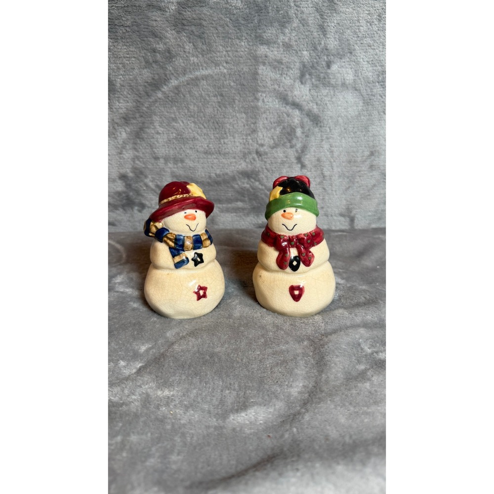 Vigor Ceramic Snowman Salt and Pepper Shakers Set Holiday Christmas Decor